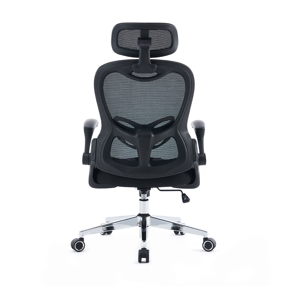 5140 Cadeira de escritório ergonômica de malha preta/branca, cadeira de computador com encosto alto